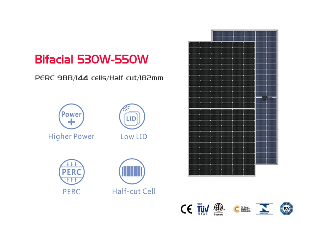 550W Bifacial Harbor Freight Solar Panel for DIY Solar Power System