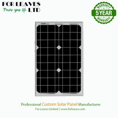 Piccolo pannello solare fotovoltaico monocristallino da 20W 18V su misura